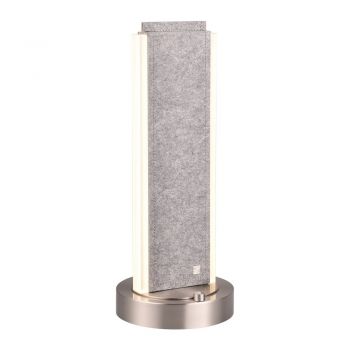 Veioză gri LED cu control vocal/cu control prin aplicații mobile cu abajur textil (înălțime 51 cm) Cicara – CINQUE