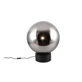 Veioză neagră LED cu abajur din sticlă (înălțime 60 cm) Cipallone – CINQUE