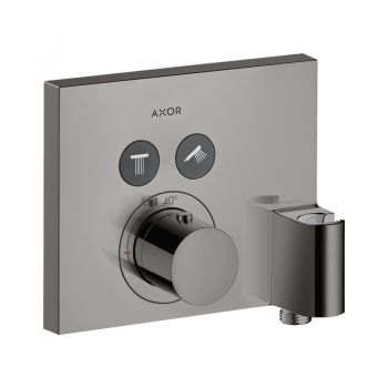 Baterie duș, Axor, ShowerSelect, termostatată, cu suport de pară, negru cromat lucios, 36712330