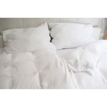 Lenjerie de pat albă din muselină pentru pat de o persoană 140x200 cm Plain Muslin – Butter Kings