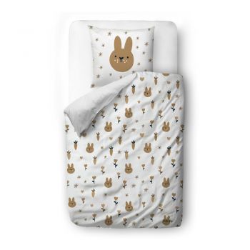 Lenjerie de pat pentru copii din bumbac satinat pentru pat de o persoană 140x200 cm Sweet Bunnies – Butter Kings