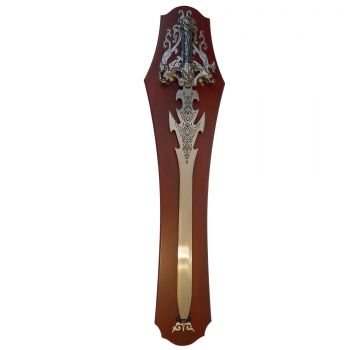 Sabie decorativa IdeallStore®, panoplie lemn, Duo Dragon, 110 cm, maro ieftina