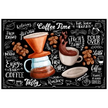 Tapet autoadeziv Premium, textura canvas, Coffee Time, Delicious, 130 x 87 cm