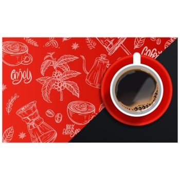 Tapet autoadeziv Premium, textura canvas, Enjoy coffee, Cafenea, 130 x 78 cm