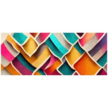 Tapet autoadeziv Premium, textura canvas, Romburi multicolore, 130 x 52 cm ieftin