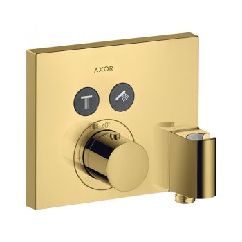 Baterie duș, Axor, ShowerSelect, termostatată, cu suport de pară, auriu lucios, 36712990 la reducere