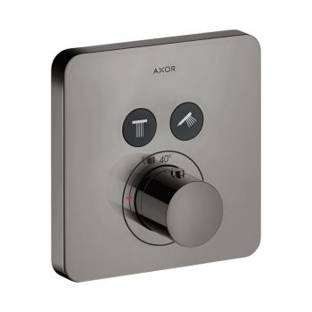 Baterie duș, Axor, ShowerSolution, termostatată, cu 2 funcții, negru cromat lucios, 36707330 la reducere