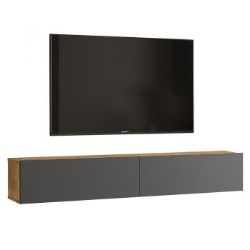 Comoda TV de perete Dello culoare antracit - sonoma 180x31.6x29.6cm ieftin