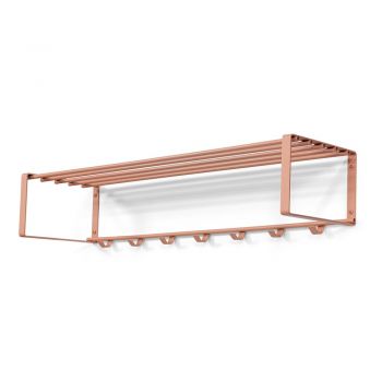 Cuier de perete roz somon cu raft din metal Rex – Spinder Design