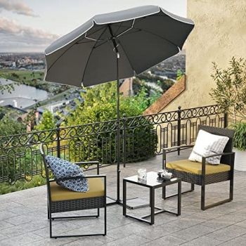 Umbrela pentru terasa, Songmics, Gri, 160x206 cm la reducere