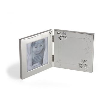 Ramă foto argintie de sine stătătoare/de suspendat din metal 17x22 cm Happy Baby – Zilverstad