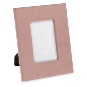 Ramă foto roz de sine stătătoare din plastic 19x24 cm Velvo – AmeliaHome ieftina
