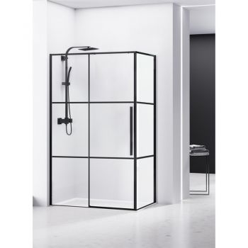 Cabină de duș, Belform, Infinity, dreptunghiulară, 120 x 90 cm, negru mat la reducere