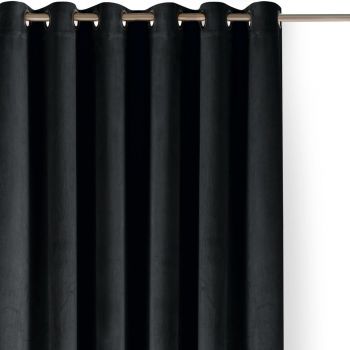 Draperie neagră dimout (semi-opacă) din catifea 530x225 cm Velto – Filumi