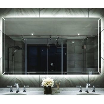 Oglindă Fluminia, Palladio 90, dreptunghiulară 90 x 65cm, cu LED Ambiental Light, 3 culori, dezaburire