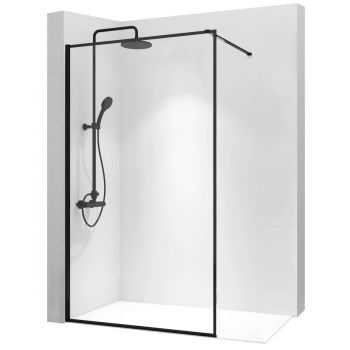 Paravan de duș Rea Bler, tip walk-in, negru - 100 cm