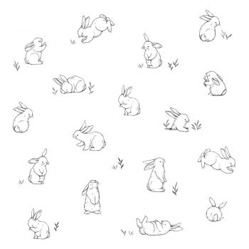 Tapet pentru copii 10 m x 50 cm Bunnies In The Countryside – Lilipinso