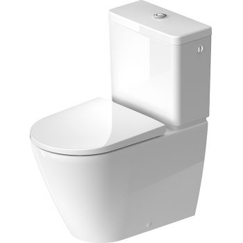 Vas wc Duravit D-Neo Rimless HygieneGlaze 37x65cm back-to-wall pentru rezervor asezat la reducere