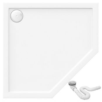 Cădiță de duș pătrată Rea Diamond, alb - 80x80 cm
