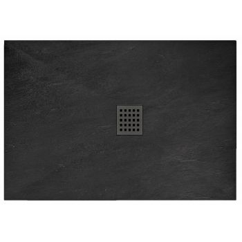 Cădiță de duș Rea Rock Black, negru - 80x100 cm