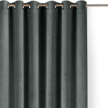 Draperie gri închis dimout (semi-opacă) din catifea 265x175 cm Velto – Filumi ieftina