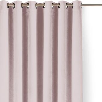 Draperie roz-deschis dimout (semi-opacă) din catifea 530x225 cm Velto – Filumi