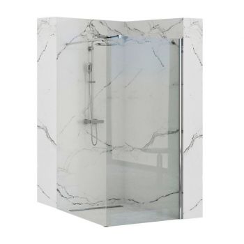Paravan de duș Rea Aero, transparent, crom - 100 cm