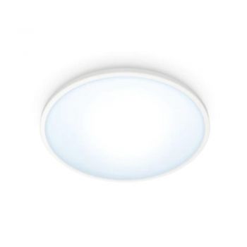 Aplica superslim LED Wiz, plastic/metal, 14 W, alb, diametru 24.2 cm