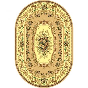 Covor clasic Gold 235/123 O, polipropilena BCF, bej-maro, 80 x 150 cm