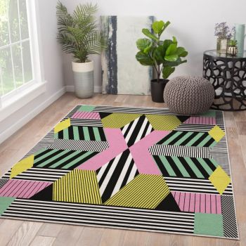 Covor Stripes, Oyo Concept, 80x140 cm, poliester, multicolor