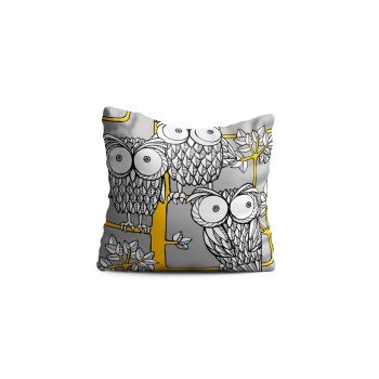 Perna decorativa Owl zoom, Oyo Kids, 43x43 cm, poliester, multicolor