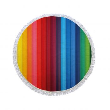 Prosop de plaja Rainbow, Oyo Concept, Ø105 cm, policoton, multicolor