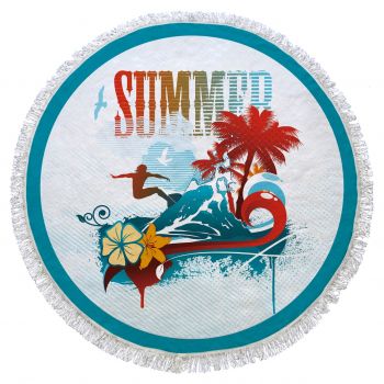 Prosop de plaja Summer Adventure, Oyo Concept, Ø155 cm, policoton, multicolor