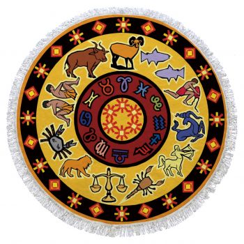 Prosop de plaja The Zodiac, Oyo Concept, Ø155 cm, policoton, multicolor