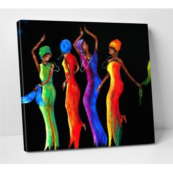 Tablou decorativ African ladys, Modacanvas, 50x50 cm, canvas, multicolor la reducere