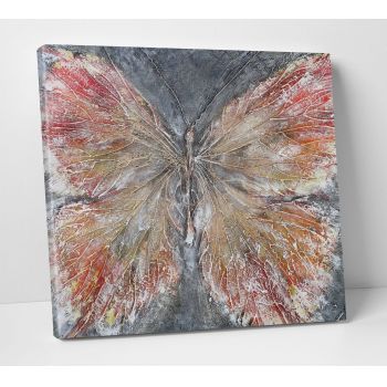 Tablou decorativ Butterfly, Modacanvas, 50x50 cm, canvas, multicolor la reducere