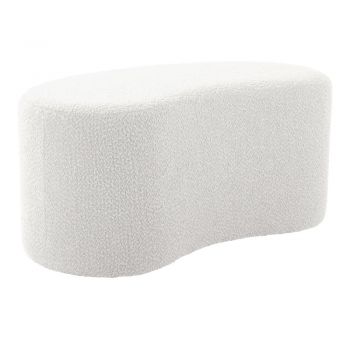 Taburet alb cu tapițerie din țesătură bouclé Ada – Leitmotiv ieftin