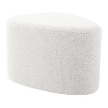 Taburet alb cu tapițerie din țesătură bouclé Ada – Leitmotiv