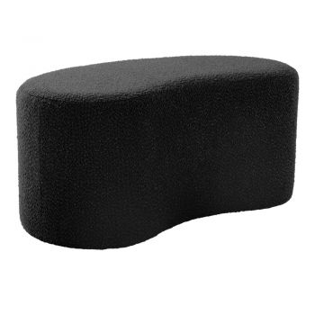 Taburet negru cu tapițerie din țesătură bouclé Ada – Leitmotiv ieftin
