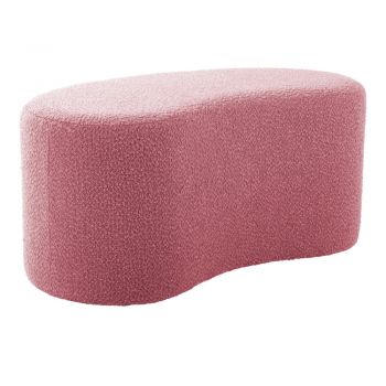 Taburet roz cu tapițerie din țesătură bouclé Ada – Leitmotiv ieftin