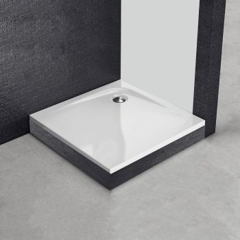 Cădiță de duș pătrată, joasă, Evelin, Kolpasan, acril - 80x80x4.2 cm