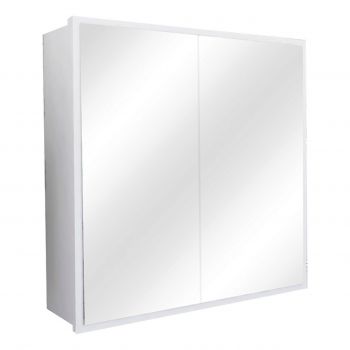 Dulap de baie cu oglinda Poliana, Pakoworld, 70x17x70 cm, PAL/sticla, alb