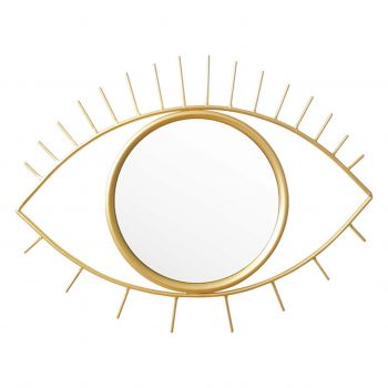 Oglinda decorativa Eye, Pakoworld, 46x26 cm, PAL melaminat, auriu