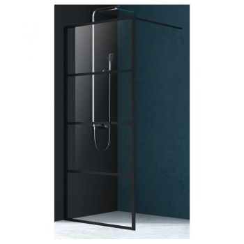 Paravan de duș, Black-4, Mediterraneo, negru - 100 cm