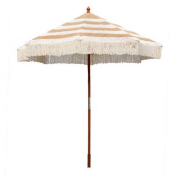 Umbrela pentru gradina/terasa Garden, Pakoworld, 272x272x262 cm, lemn/tesatura macrame/metal, ecru