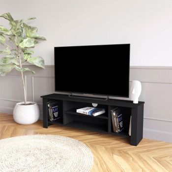 Comoda TV Tserium, Pakoworld, 120x30x45 cm, PAL melaminat, negru