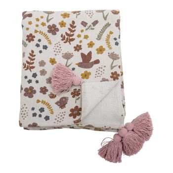 Pătură pentru copii albă-roz 130x160 cm Kristine – Bloomingville Mini