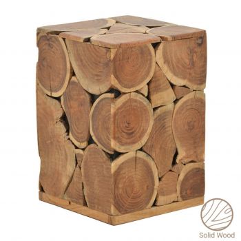Taburet Jaret, Pakoworld, 36x36x53 cm, lemn de salcam, natural