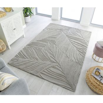 Covor Lino Leaf Grey, Flair Rugs, 200x290 cm, lana, gri