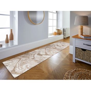 Covor Marbled, Flair Rugs, 60x230 cm, polipropilena/poliester, natural